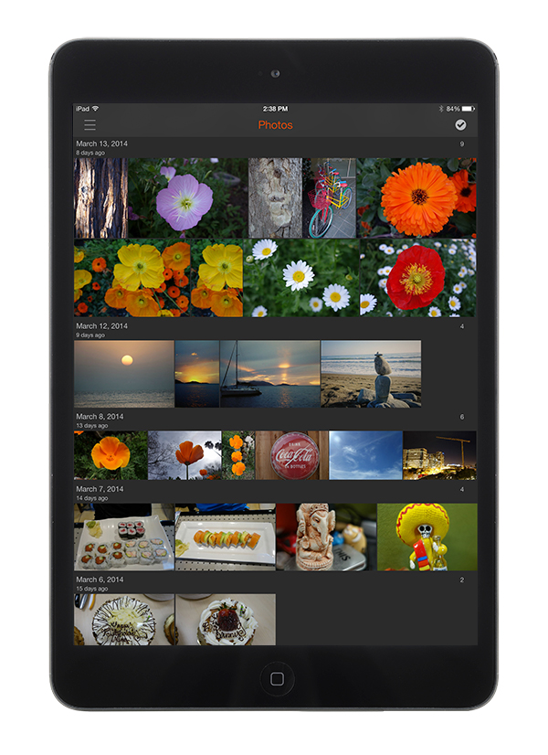 The Eyefi app on an iPad.