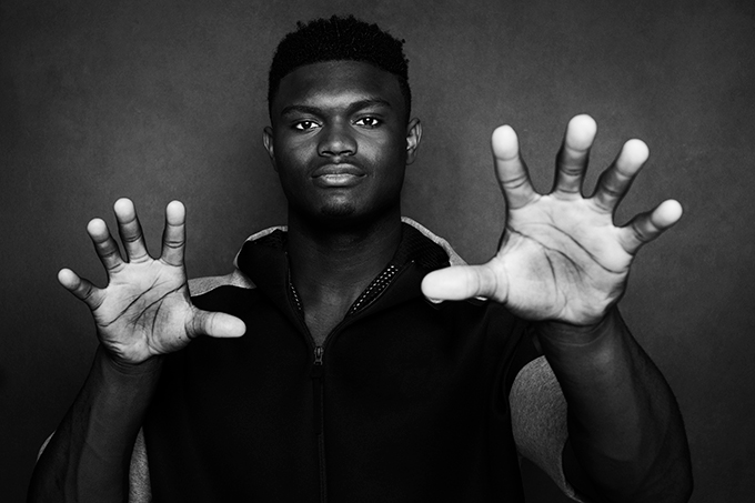 Basketball player Zion Williamson photographed by Ian Curcio, who made the choice to work in a smaller market