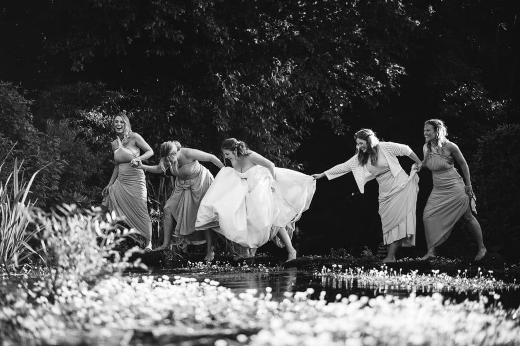 Stepping stones for fun bridal party moment.