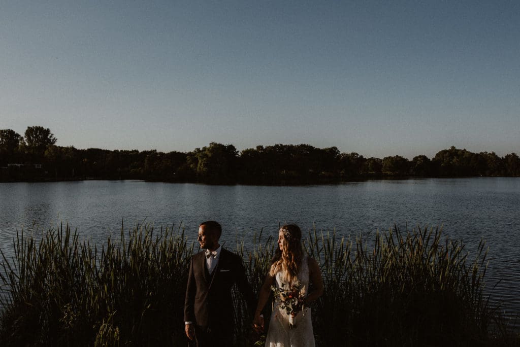 a bohemian wedding portrait