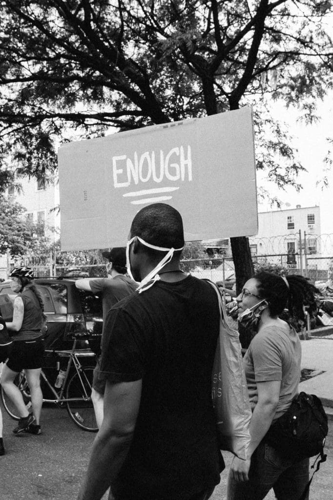 Powerful signage at a Black Lives Matter rally in Manhattan.