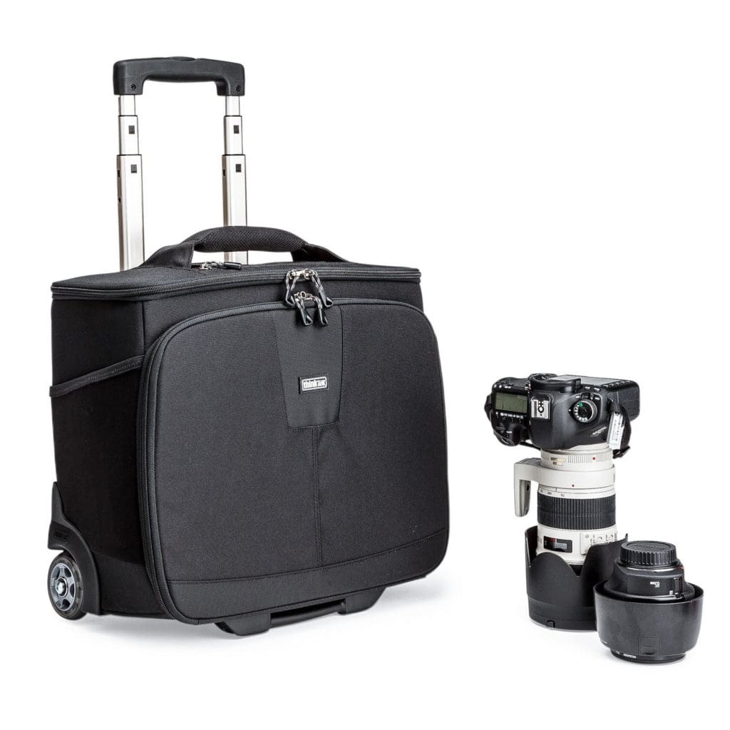 ThinkTank Airport Navigator holds all of Alakija's essential tools.