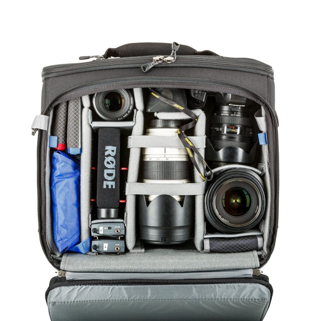 The ThinkTank Airport Navigator has top and front openings.