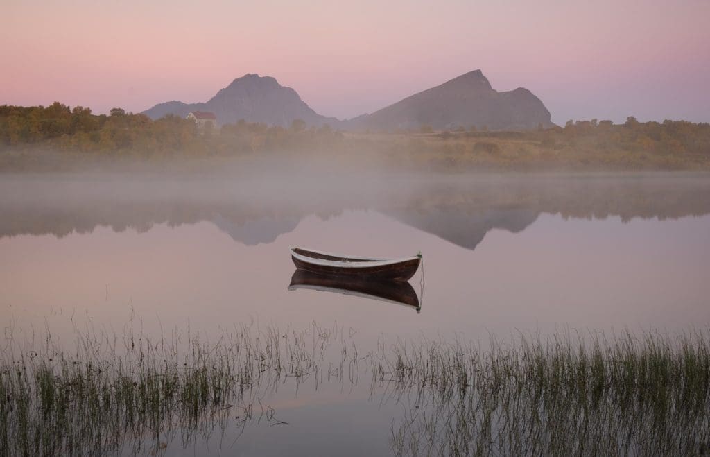 Autumn, Sunrise Reflection, an award-winning photo by Thea Martin.