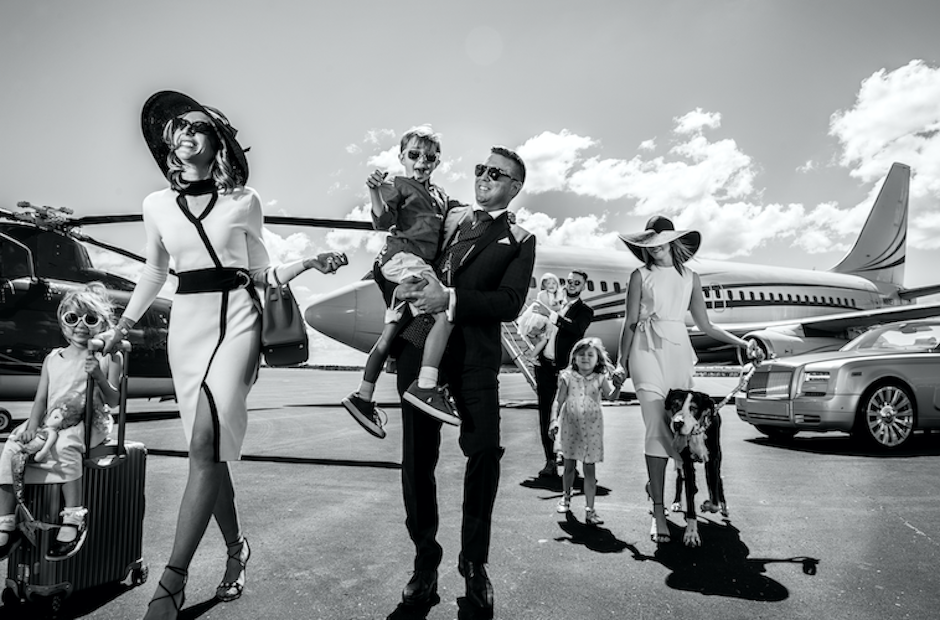 family photo of the week on a tarmac at Orlando airport.