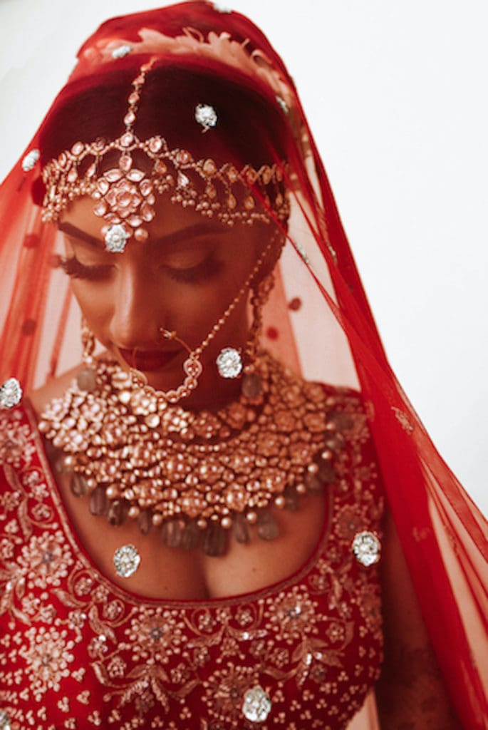 eye-catching portraits include this Indian bride.
