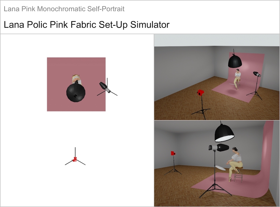 Pink fabric set-up 