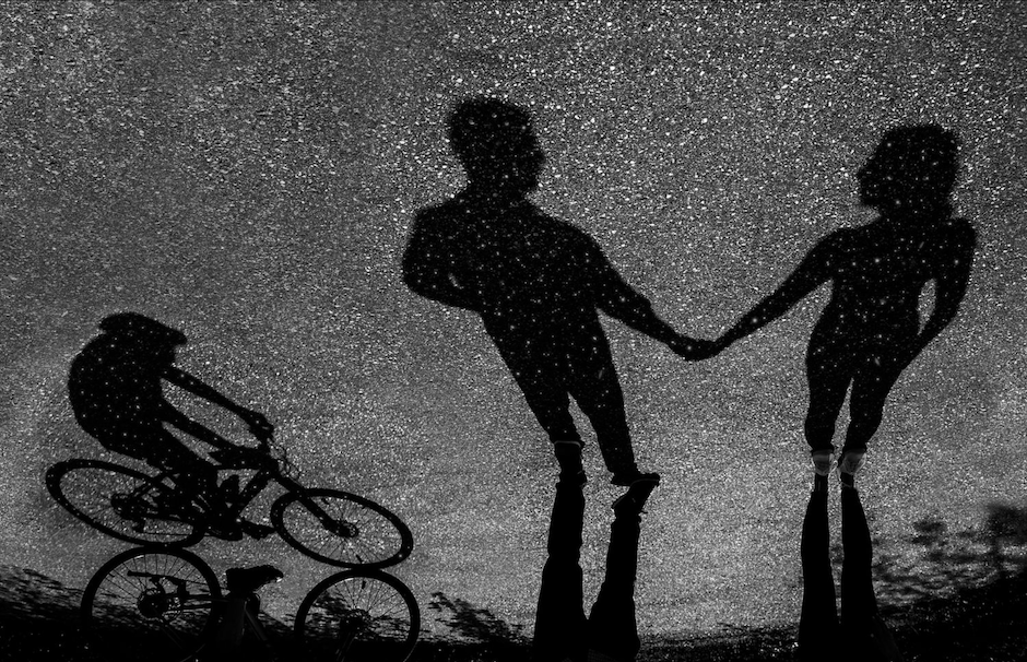 A silhouette of a family by Andrew Hiorth.
