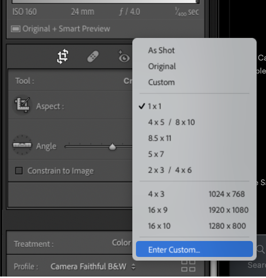 Aspect ration from a workflow point of view.