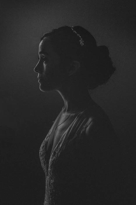 profile of bride, photo memories.