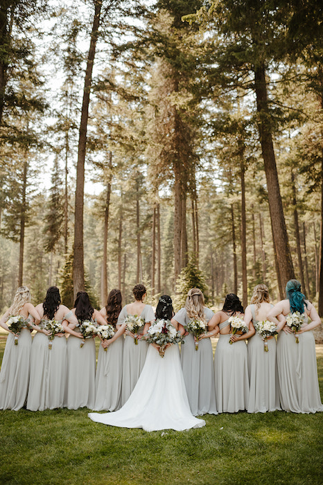 documentary image of bride and bridesmaids