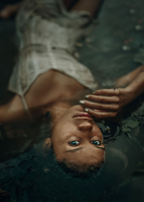bride in water.